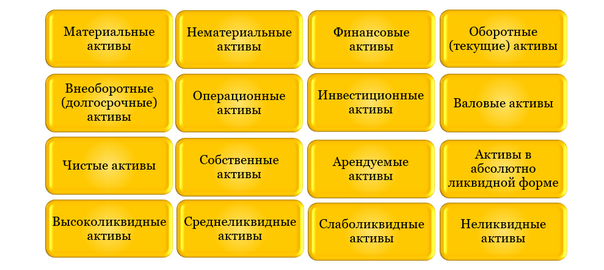 Виды активов предприятия