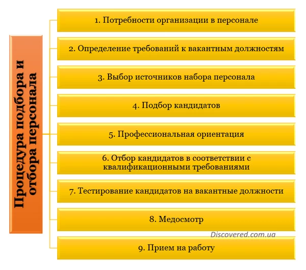 Процедура подбора и отбора персонала